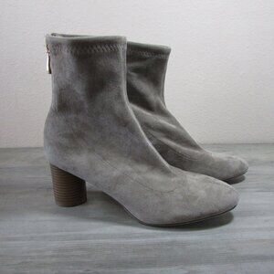 London Rag Women's 9 Emerson Micro Suede Block Heel Ankle Boots Taupe
